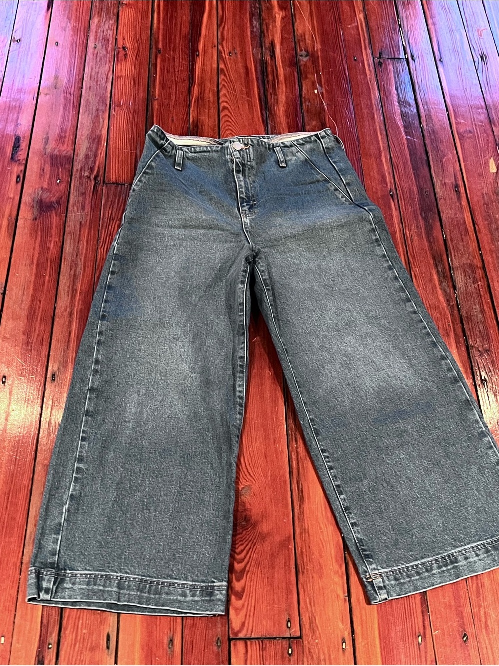 Zara Wide Leg Jeans Size 8 Light Wash High Rise Denim EUC